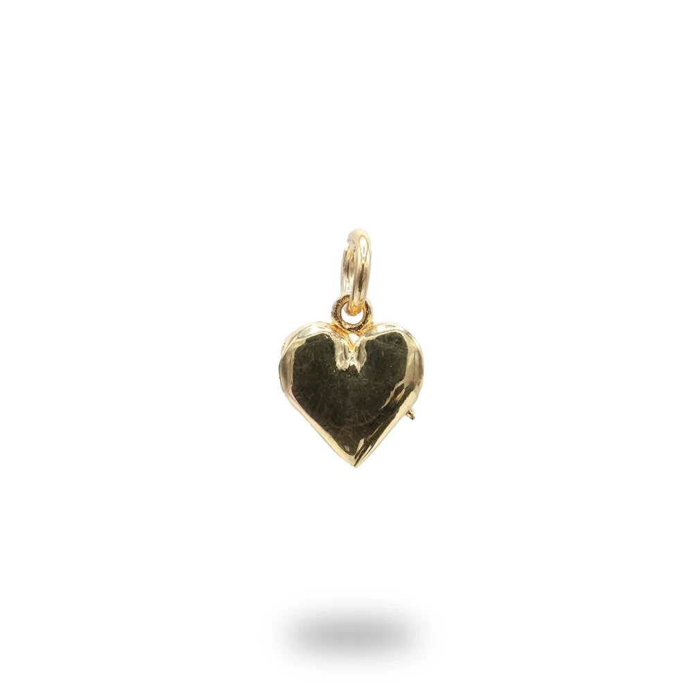 Pendente in argento dorato con cuore apribile e scritta "LOVE"