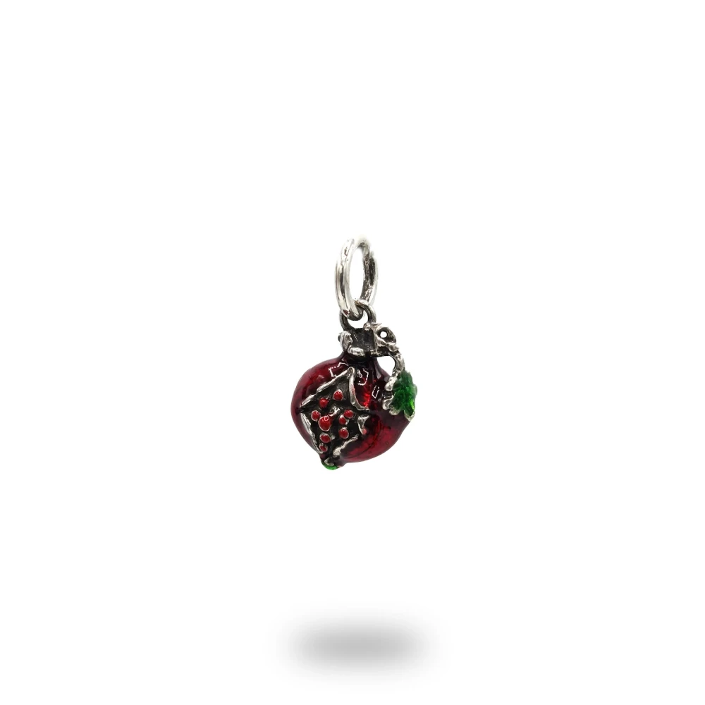 Charm con melagrana in argento smaltato