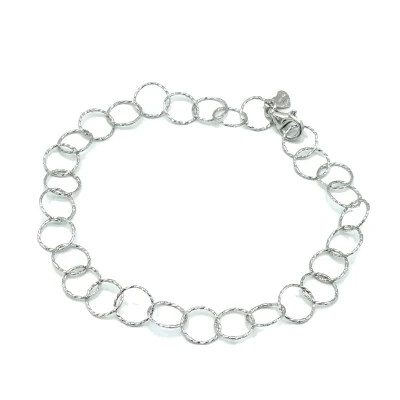 Bracciale in argento rodiato