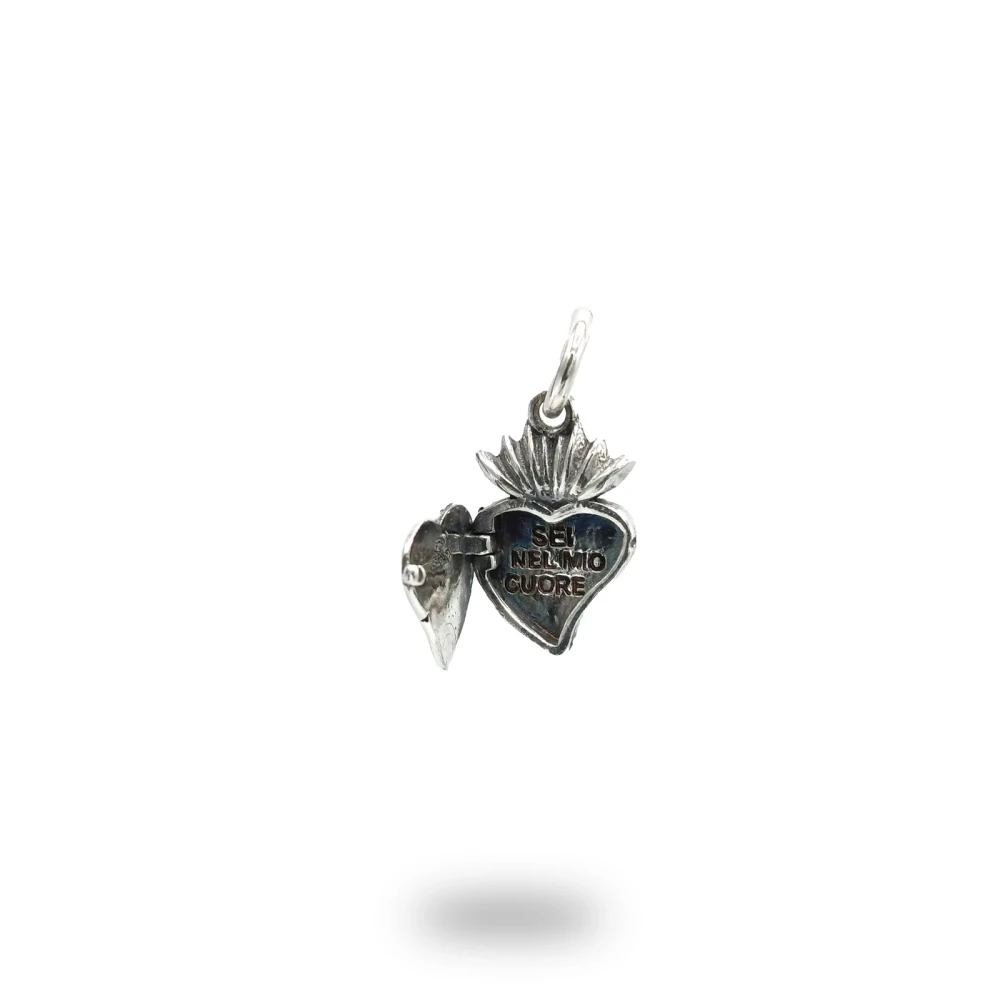 Cuore ex voto apribile in argento