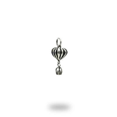 Charm mongolfiera a cuore in argento