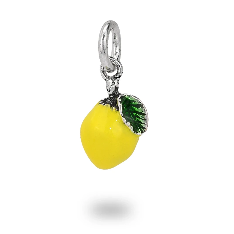 Charm limone in argento smaltato