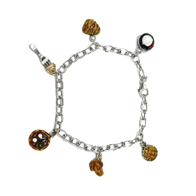 Bracciale in argento con charms napoletani smaltati