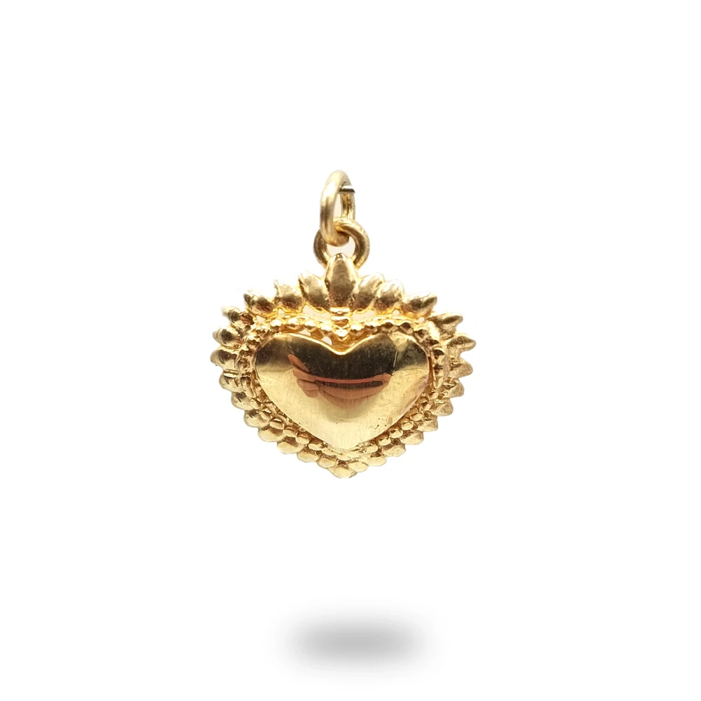 Cuore ex voto in argento dorato