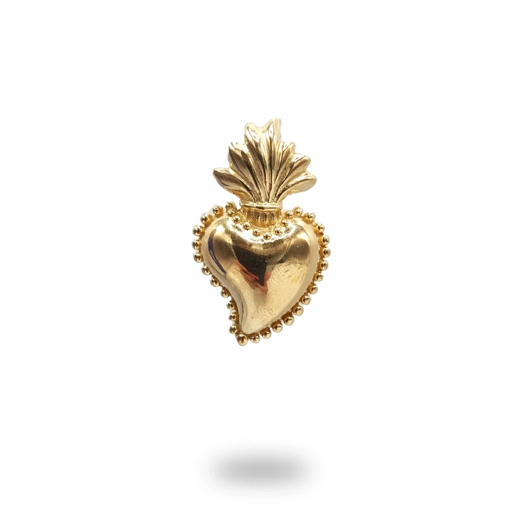 Cuore ex voto in argento dorato