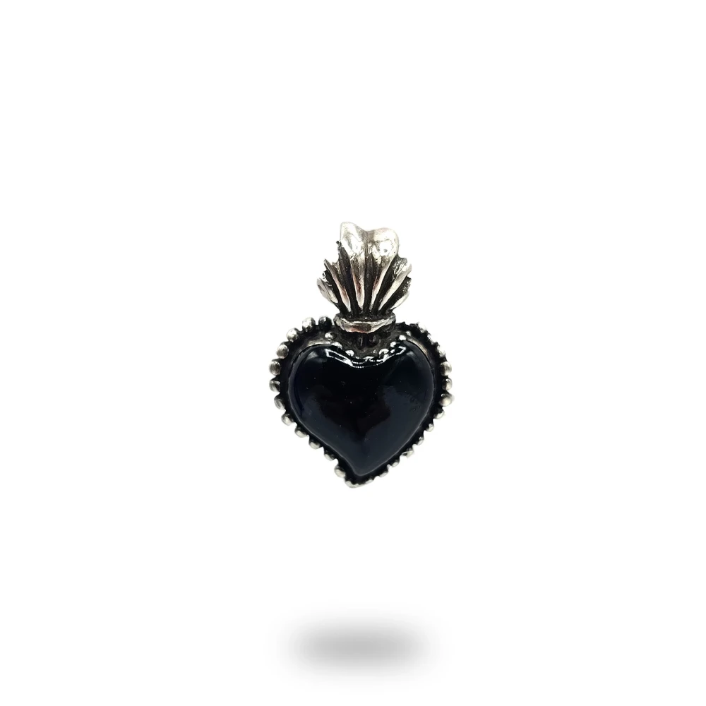 Cuore ex voto in argento smaltato