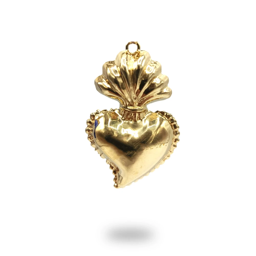 Cuore ex voto in argento dorato