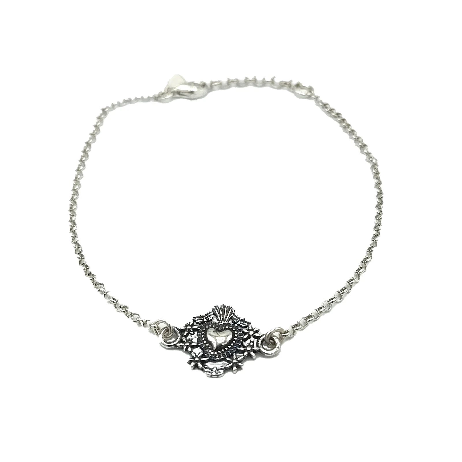 Bracciale in argento con cuore ex voto