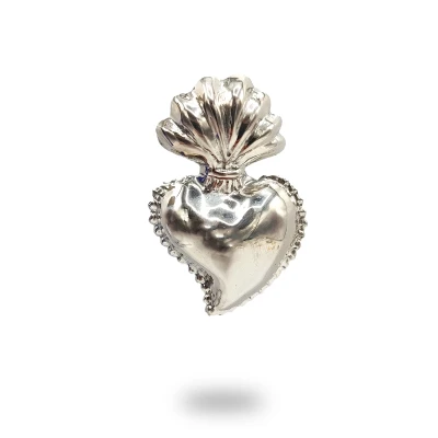 Cuore ex voto in argento